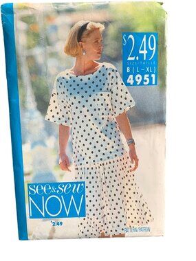 See & Sew Now Women's Skirt Shirt Pattern 4951 Size 16 18 20 22 Uncut
